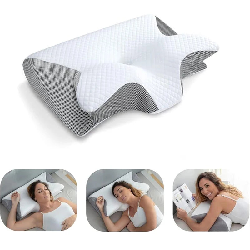 ErgoRest Memory-Schaum Nackenkissen – 2-in-1 Orthopädisches Stützkissen