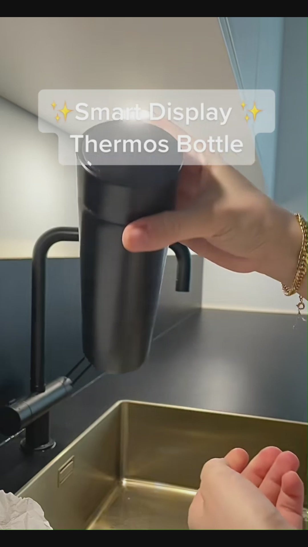 Hochwertige Edelstahl-Thermosflasche mit LED-Temperaturanzeige – 500 ml